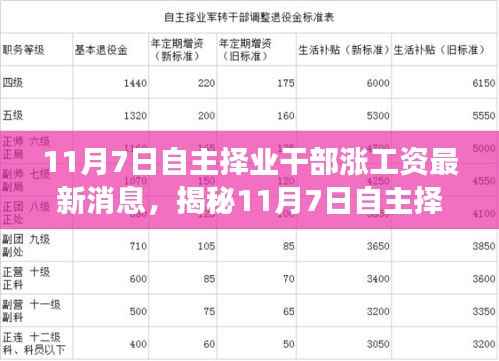 揭秘自主择业干部涨薪动态,最新消息与全面解读涨工资背后的故事(11月7日更新)