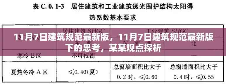 关于建筑规范最新版下的思考,某某观点探析(11月7日最新版)