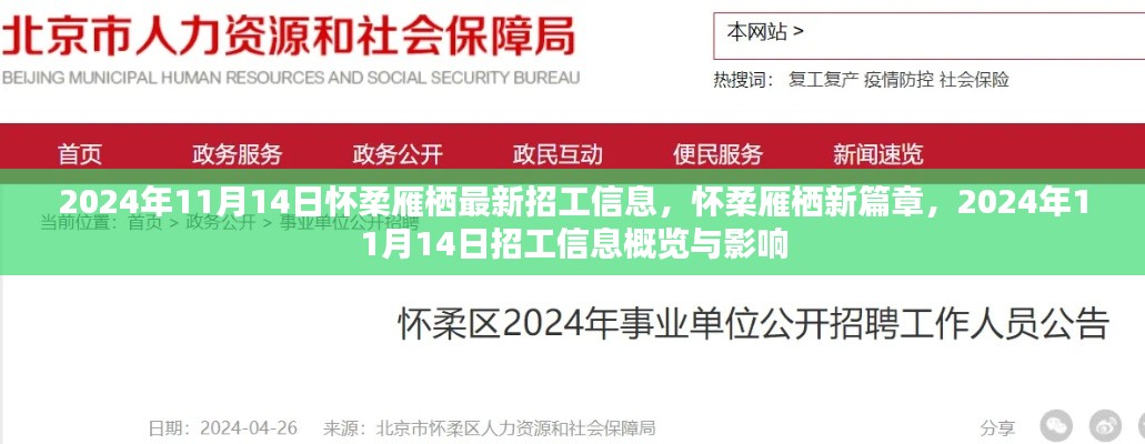 2024年11月14日怀柔雁栖最新招工信息概览与影响,雁栖新篇章启动