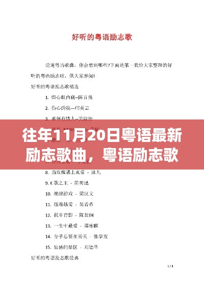 往年11月粤语励志歌曲探索之旅,轻松获取最新励志歌曲榜单