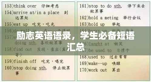 励志英语语录，学生必备短语汇总